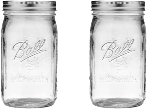 Ball Quart Jar - 32oz - Wide Mouth - Set of 2 - Silver Lid