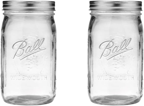 Ball Quart Jar - 32oz - Wide Mouth - Set of 2 - Silver Lid