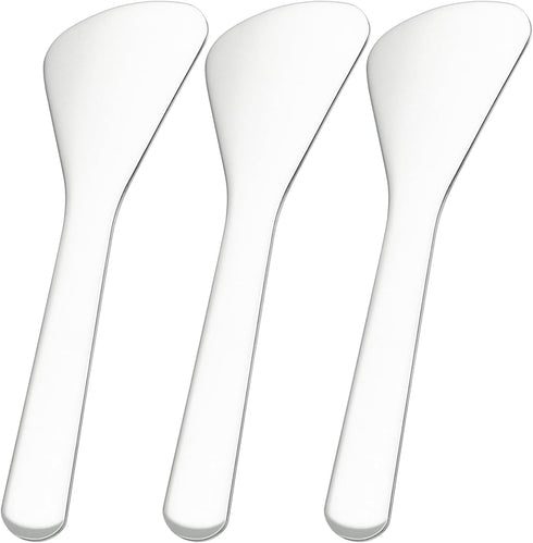 Pndeyo 3pcs Mini Stainless Steel Makeup Spatula, Reusable Cosmetic Cream Spatulas Spoon, Skincare
