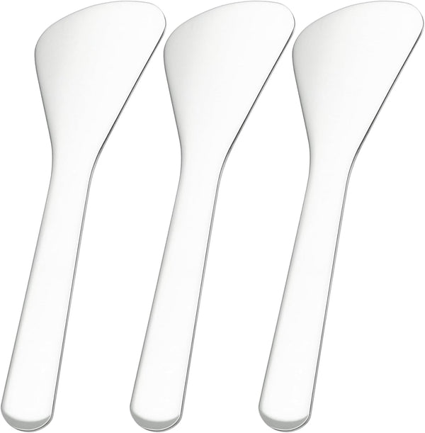 Pndeyo 3pcs Mini Stainless Steel Makeup Spatula, Reusable Cosmetic Cream Spatulas Spoon, Skincare