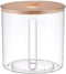 Amosfun Round Wooden Tissue Box Cover, Facial Tissue Holder with Wood Lid for Countertops