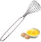 Mini French Spring Whisk, 8.67 Inch Silver Stainless Steel Hand Eggbeater Mixer Blender Stirring Beater Coil Whisk