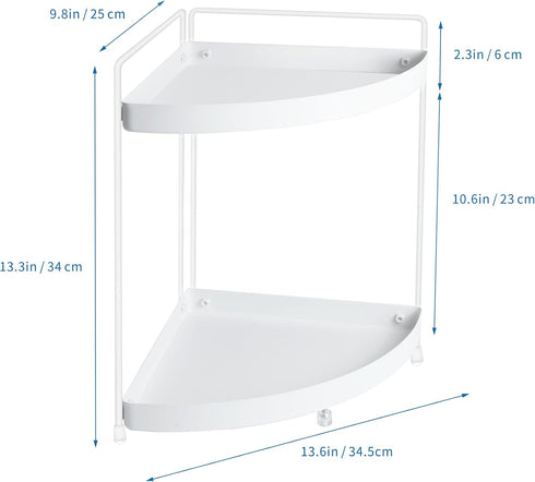 2 Tier Corner Shelf Rack, Kitchen Counter Cabinet Organizer for Makeup, Cosmetic Storage Under Sink for Dresser