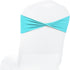 Pack 10 VDS of PCS | Aqua Blue| Spandex Chair Sashes Bows Without Buckle | Stretch Elastic Banquet Universal Folding