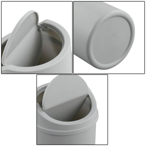 2 Liter Mini Desktop Trash Can with Swing Lid, Tiny Garbage Can Trash Bin (Grey)