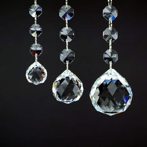 20 30mm Yesland Pcs Crystal Glass Ball, Pendants Balls & Chandelier Prisms, Clear Faceted Hanging Crystals for Wedding