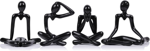 XMGZQ Black Thinker Figurines,Abstract Bookshelf Figures,Knick Knacks Home Decor,Plastic Thinker Statue Kit,Black