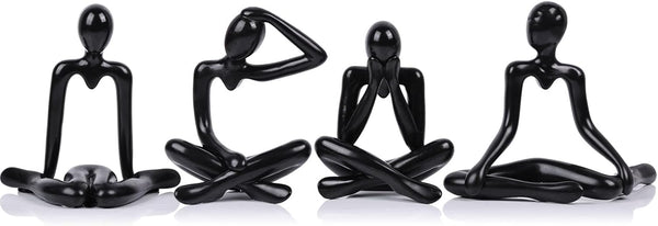 XMGZQ Black Thinker Figurines,Abstract Bookshelf Figures,Knick Knacks Home Decor,Plastic Thinker Statue Kit,Black