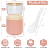 2-Tier Oatmeal Yogurt Containers, Stainless Steel Insulated Food Containers with Lids and Spoons, Cereal Cup