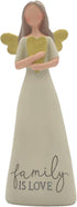 Blossom Bucket Family is Love Heart Soft Cream Resin Stone Collectible Angel Figurine, 6 inch