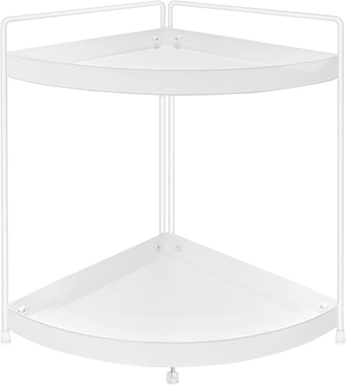 2 Tier Corner Shelf Rack, Kitchen Counter Cabinet Organizer for Makeup, Cosmetic Storage Under Sink for Dresser