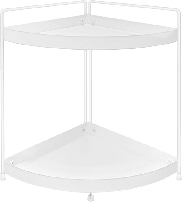 2 Tier Corner Shelf Rack, Kitchen Counter Cabinet Organizer for Makeup, Cosmetic Storage Under Sink for Dresser