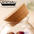 1PCS 500G/17oz Clear Empty Round Large Capacity Sealed Glass Bottles with Wood Cork Stopper for Storage