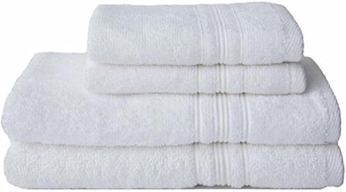 Charisma 4pk Luxury Towels Set: 2 Hand Towels & 2 Wash Cloths (White)