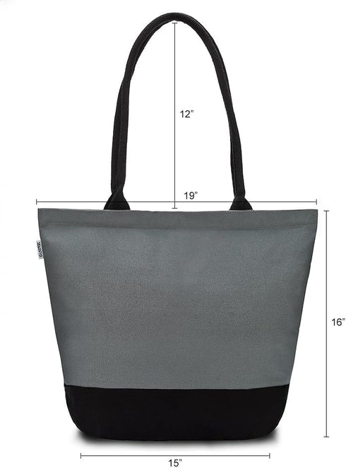 Cotton Canvas Tote Bag with Handles, Reusable Heavy Duty Cloth Shopping Grocery Bag, Large