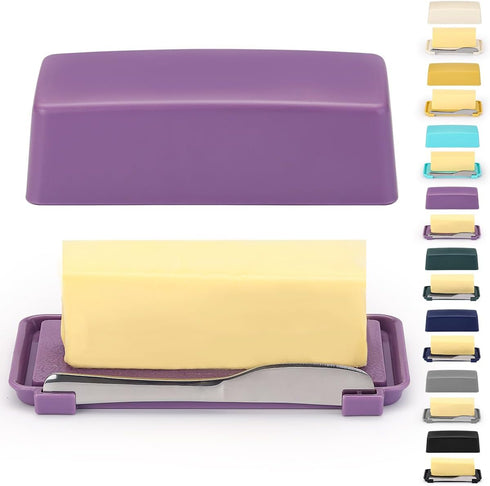 Butter Dish With Lid For Countertop, Kyraton Butter Crock With Stainless Steel