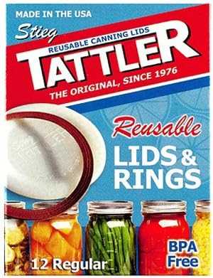 Tattler 12 pk Regular Mouth Canning Lids with Rubber Rings