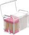 Sooyee Qtip Holder Dispenser for Cotton Ball, Swab, Round Pads, 3 Compartment Plastic Apothecary Jars
