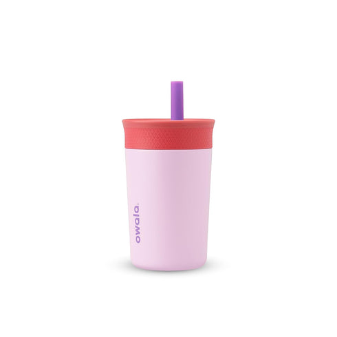 Owala Kids Insulation Stainless Steel Tumbler with Spill Resistant Flexible Straw, Easy