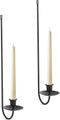Wall Candle Holder Set of 2, Stylish Black Metal Wall Mount Candle
