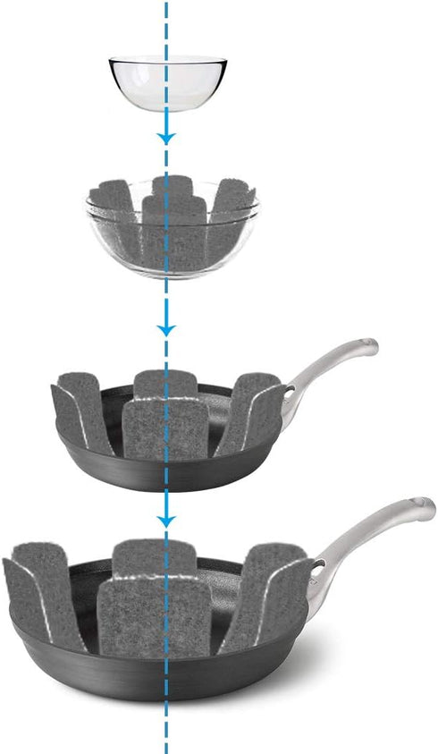 BOYAN Pot and Pan Protectors, Set of 12, Cookware Dividers Pads for Protecting and Separating Pots
