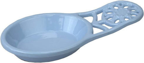 Home Basics Sunflower Cast Iron Spoon Rest, Light Blue Cooking Utensil Holder for Kitchen Countertop, Stovetop, Dinning