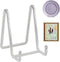 Plate Holder Easel Display Stand, 4.5 Inch Metal Stands for Display, Silver Iron Easels for Pictures