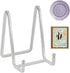Plate Holder Easel Display Stand, 4.5 Inch Metal Stands for Display, Silver Iron Easels for Pictures