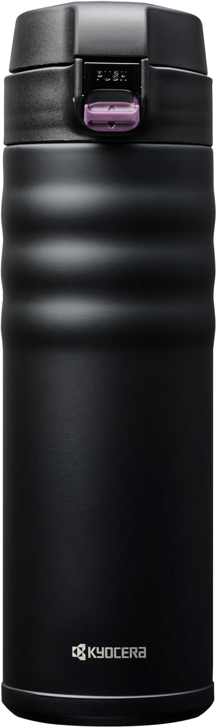 Kyocera 17oz. Double Wall Vacuum Insulated Stainless Steel Travel Mug - Ceramic Coated Interior, Matt Black