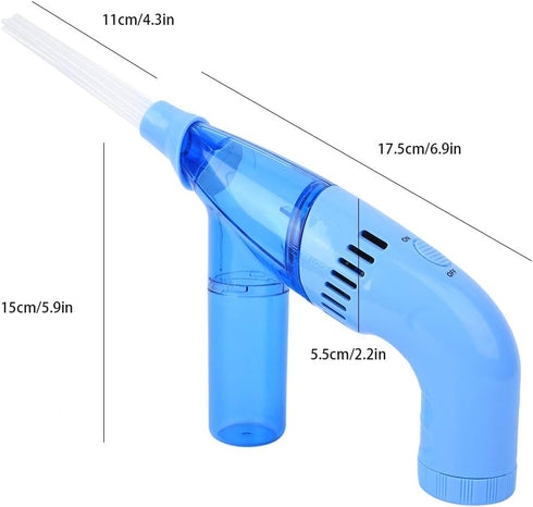 Air Duster and Handheld Vacuum Cleaner, Wet and Dry Use for Window Sofa Corner Home Door Crack (Blue)