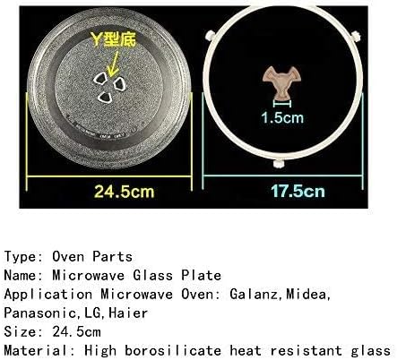 Microwave Glass Plate Turntable Tray Accessories, 9.6inch/24.5cm Diameter, Thickened Heat Resistant