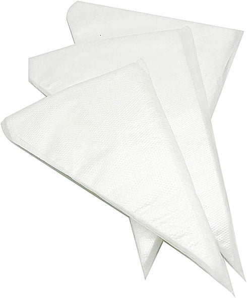 Disposable Cake Decorating Bags - Set of 100 White 14 Inch Round Piping Bags for Cakes, Cupcakes, Cookies