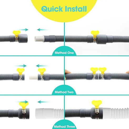 16 Feet Universal Washing Machine Drain Hose, Flexible Dishwasher Drain Hose Extension Kits with Adapter