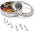 Stainless Steel Spice box with glass lid,Heavy Spice Box with 7 container and 7 spoons,Color-Silver