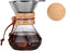 Pour Over Coffee Maker with Wood Sleeve, 13.5oz/400ml Dripper Set, Includes Cork Stopper