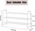 3 Closet 24 3-Tier) LINZINAR Shoe Rack Long Tier Shoe Storage Organizer Metal Wide Shoe Shelf for Entryway Bedroom