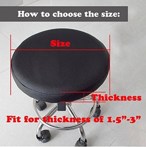 2PC 17.5 Inch Sigmat Waterproof PU Bar Stool Cover Anti-Slip Round Seat Cover Coffee