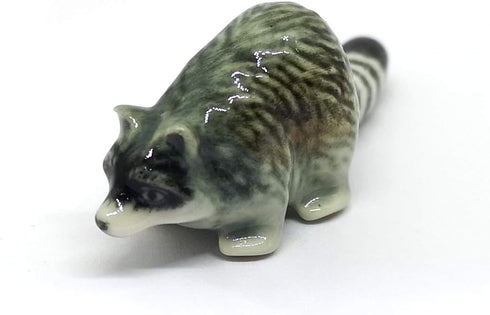 ZOOCRAFT Ceramic Raccoon Figurine, Hand Painted Porcelain Wildlife Animal Collectible Decor