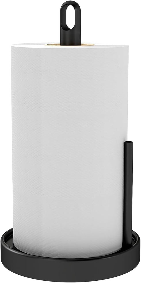 Countertop, Paper Towel Holder Black Paper Towel Holder with Anti Slip Weighted Base, Stainless Steel Heavy Duty