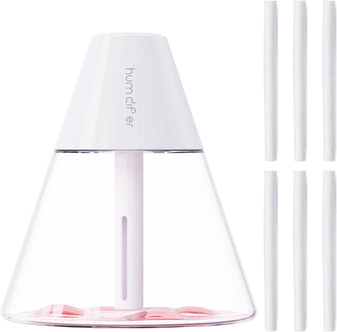 INVODA Mini Humidifiers, 260ml USB Personal Cool Mist Humidifier, Cute Volcanoes Desktop Air Humidifier with Night Light