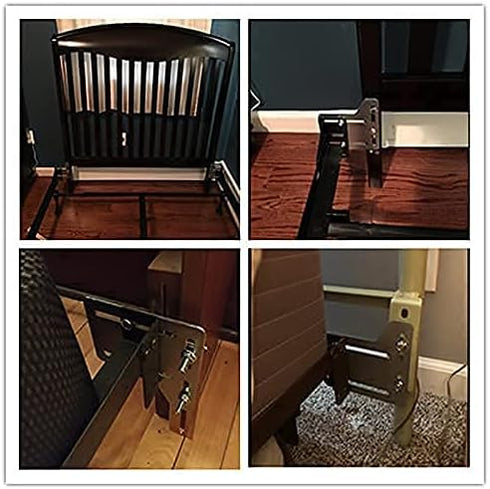 2Pcs Bed Frame Conversion Kit, Heavy Duty Adapter Bracket, Headboard Attachment with Hardware, Full to Queen
