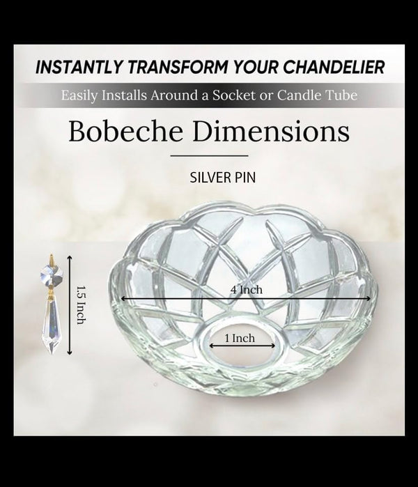 Asfour Crystal 1 4-Inch, 5 30% 5 38mm Piece - Clear Side Holes Asfour Lead Crystal Bobeches for Chandelier with U-Drops