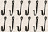 Colonial Tin Works Vintage Hand Forged Iron Classic Early American Plain Hook, Set of 12