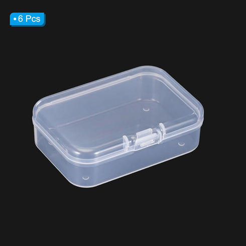 PATIKIL Clear Storage Box, 6.5x4.5x2.5in, 6Pack Stackable Rectangle Organizer for Bead Jewelry
