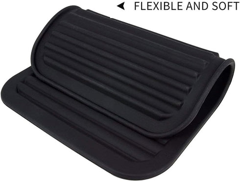Smithcraft Silicone Trivets Mats for Hot Dishes, Hot Pads for Countertops, Set of 2 Small Drying Mats (Black)