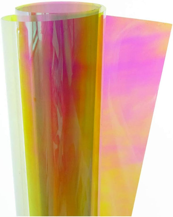 HOHOFILM 35.4"X78.7" Self Adhesive Colorful Blaze Rainbow Window Film - Decorative Tint for Home & Buildings