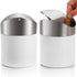ZOOFOX 2 Pack Mini Trash Can, White Stainless Steel Garbage Bin with Swing Lid for Home, Office, and Kitchen