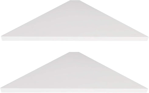 evron Corner Mounting Shelf Set of 2 - Easy to Install Floating Wall Shelves with Wood Grain Finish