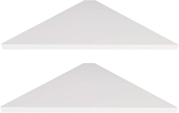 evron Corner Mounting Shelf Set of 2 - Easy to Install Floating Wall Shelves with Wood Grain Finish