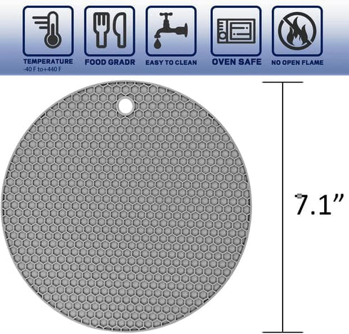 Silicone 2-Pack Trivets for Hot Dishes - Hot Pads for Kitchen, Flexible Easy to Wash and Dry (Blue)